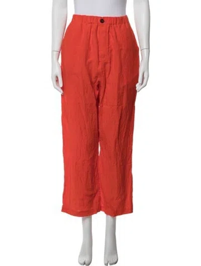 Pre-owned Sofie D'hoore Linen Wide Leg Pants In Orange