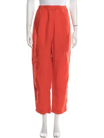 Pre-owned Sofie D'hoore Linen Wide Leg Pants In Orange