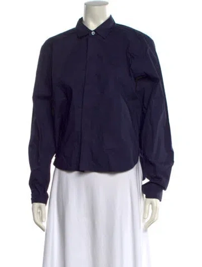 Pre-owned Sofie D'hoore Long Sleeve Button-up Top In Blue