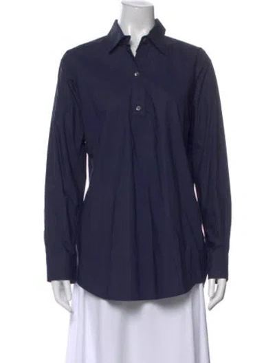 Pre-owned Sofie D'hoore Long Sleeve Button-up Top In Blue