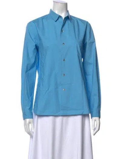 Pre-owned Sofie D'hoore Long Sleeve Button-up Top In Blue