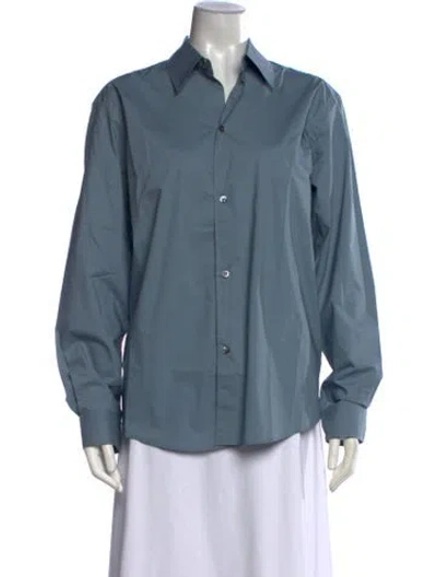 Pre-owned Sofie D'hoore Long Sleeve Button-up Top W/ Tags In Blue