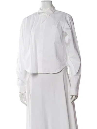 Pre-owned Sofie D'hoore Long Sleeve Button-up Top In White