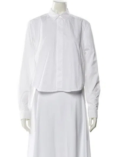 Pre-owned Sofie D'hoore Long Sleeve Button-up Top In White