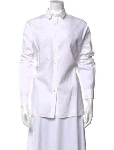 Pre-owned Sofie D'hoore Long Sleeve Button-up Top In White