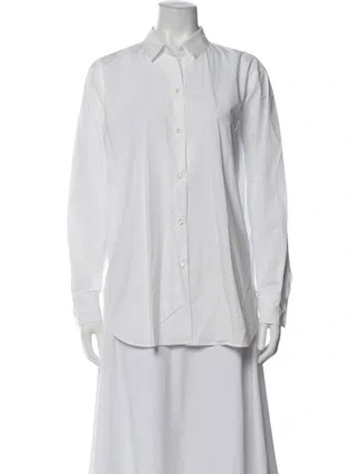 Pre-owned Sofie D'hoore Long Sleeve Button-up Top In White