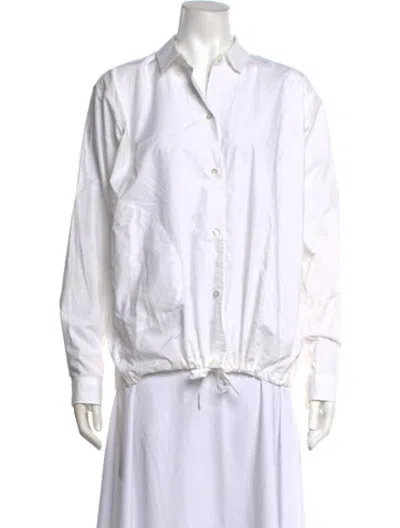 Pre-owned Sofie D'hoore Long Sleeve Button-up Top In White