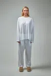 Sofie D'hoore Long Sleeve C-neck Pajama In Fine Jersey In White