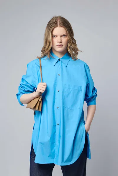 Sofie D'hoore Long Sleeve Shirt W Breast Pocket In Blue