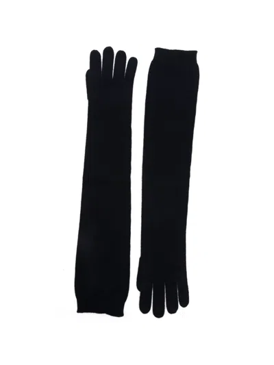 Sofie D'hoore Long-length Knitted Gloves In Black