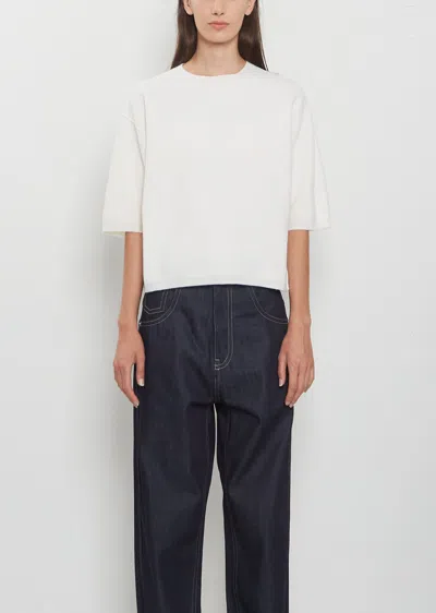Sofie D'hoore Melody 1-ply Superfine Wool Short Sleeve Sweater In Wool White
