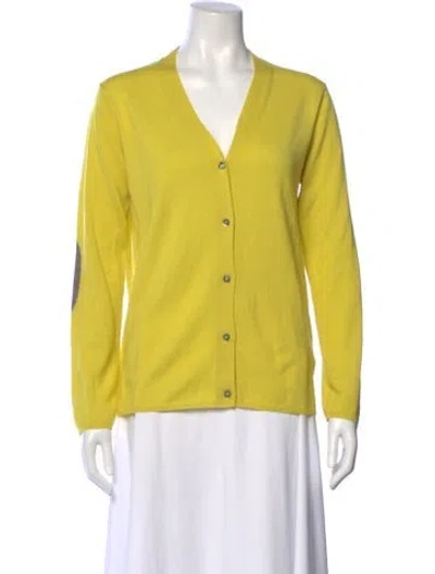 Pre-owned Sofie D'hoore Merino Wool V-neck Sweater In Yellow