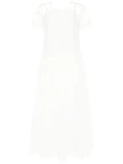 Sofie D'hoore Mesh Sheer Maxi Dress In White