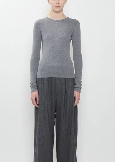 Sofie D'hoore Minerva Cotton Cashmere Rib Knit Tee In Gray