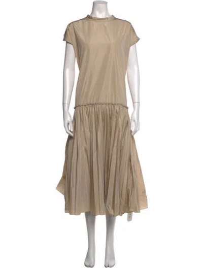 Pre-owned Sofie D'hoore Mock Neck Midi Length Dress In Neutrals