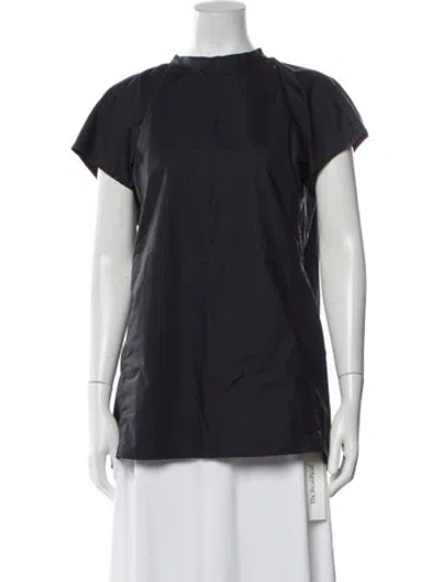 Pre-owned Sofie D'hoore Mock Neck Short Sleeve Top In Blue