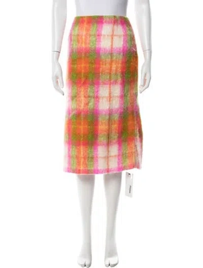 Pre-owned Sofie D'hoore Mohair Midi Length Skirt In Orange