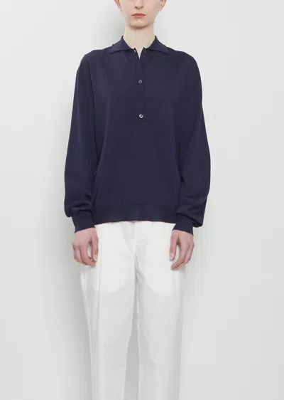 Sofie D'hoore Morse Wool Polo Sweater In Blue