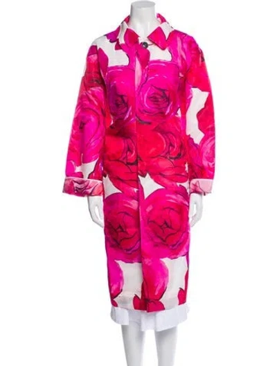 Pre-owned Sofie D'hoore Nylon Floral Print Coat In Pink