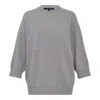 Sofie D'hoore Oversized 3/4 Sleeve Top In Gray
