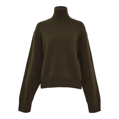 Sofie D'hoore Oversized High Neck Long Sleeve Top In Brown