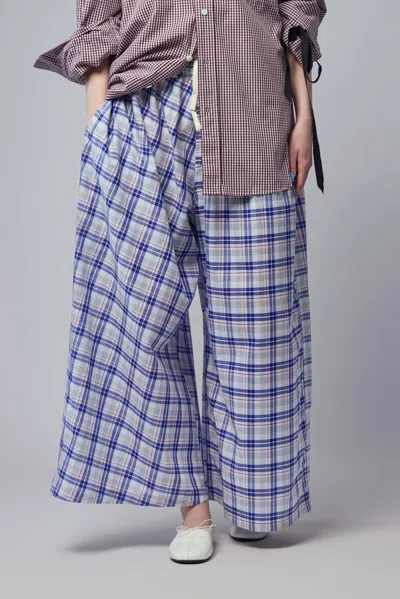 Sofie D'hoore Checked Wide-leg Trousers In Blue