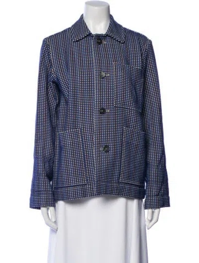 Pre-owned Sofie D'hoore Plaid Print Blazer In Blue