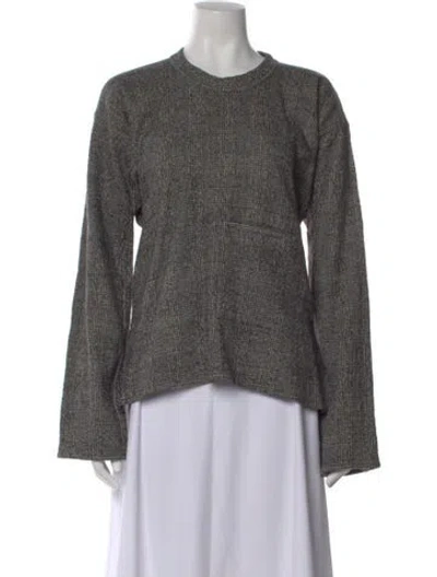 Pre-owned Sofie D'hoore Plaid Print Crew Neck Top In Gray