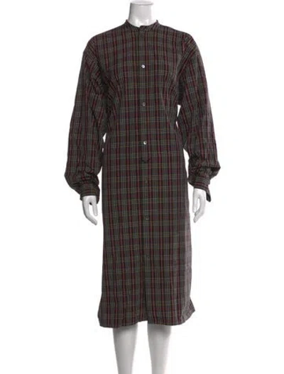 Pre-owned Sofie D'hoore Plaid Print Long Dress In Multicolor