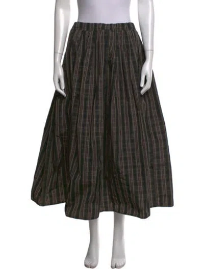 Pre-owned Sofie D'hoore Plaid Print Long Skirt In Green