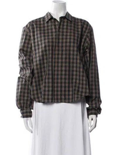 Pre-owned Sofie D'hoore Plaid Print Long Sleeve Button-up Top In Multicolor