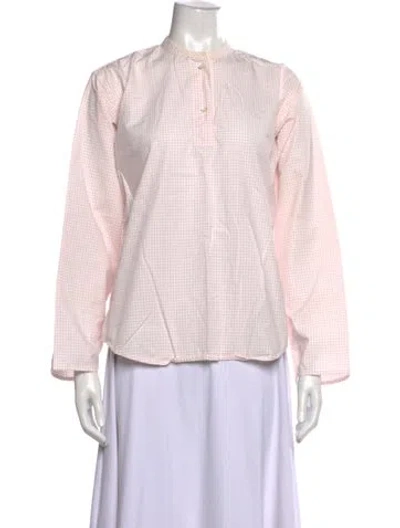 Pre-owned Sofie D'hoore Plaid Print Long Sleeve Top In Pink
