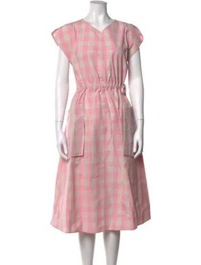Pre-owned Sofie D'hoore Plaid Print Midi Length Dress In Pink