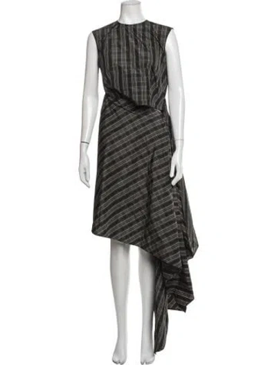 Pre-owned Sofie D'hoore Plaid Print Midi Length Dress W/ Tags In Multicolor