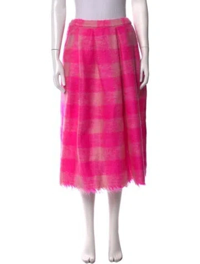 Pre-owned Sofie D'hoore Plaid Print Midi Length Skirt In Pink