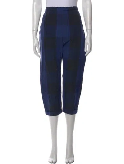 Pre-owned Sofie D'hoore Plaid Print Wide Leg Pants In Blue