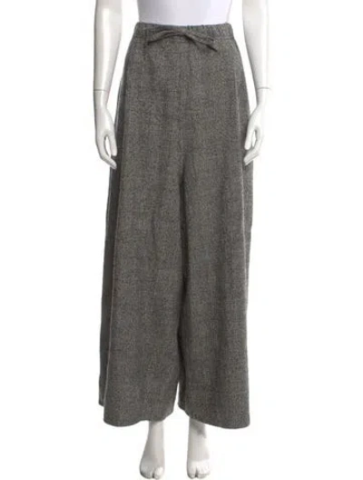 Pre-owned Sofie D'hoore Plaid Print Wide Leg Pants In Gray