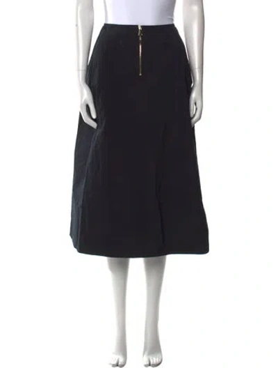 Pre-owned Sofie D'hoore Pleated Accents Midi Length Skirt In Black