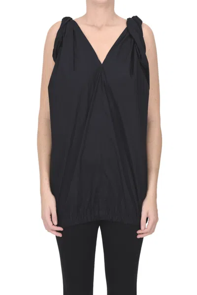 Sofie D'hoore Popeline Cotton Top In Black