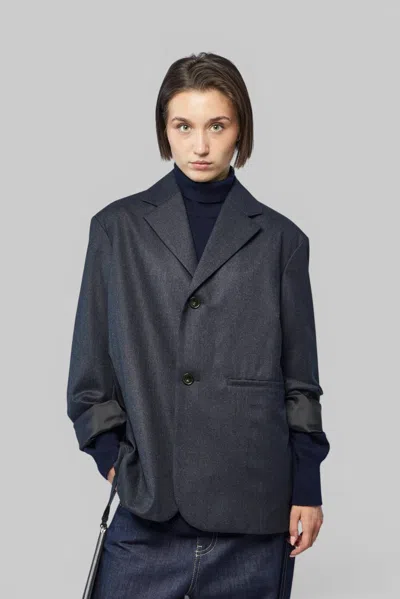 Sofie D'hoore Revere Collar Single Breasted Blazer In Grey