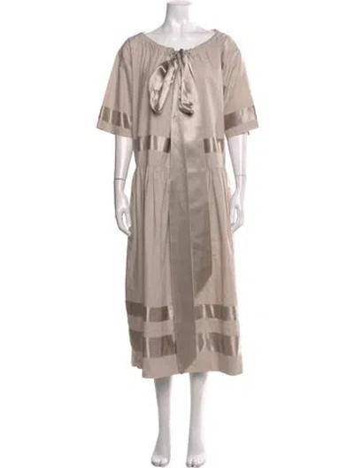 Pre-owned Sofie D'hoore Scoop Neck Long Dress In Neutral