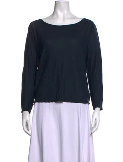 Pre-owned Sofie D'hoore Scoop Neck Long Sleeve Top In Blue