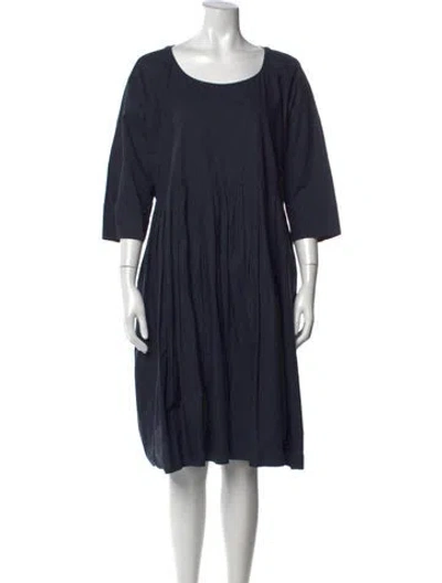 Pre-owned Sofie D'hoore Scoop Neck Midi Length Dress In Blue