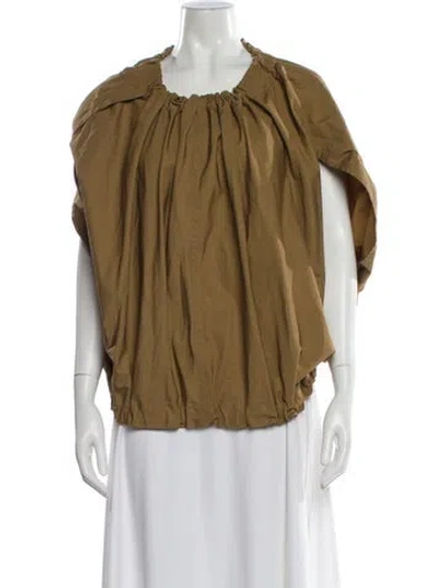 Pre-owned Sofie D'hoore Scoop Neck Short Sleeve Top In Brown
