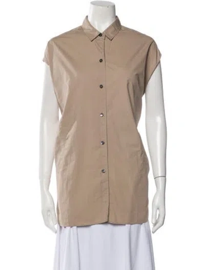 Pre-owned Sofie D'hoore Short Sleeve Button-up Top In Neutral