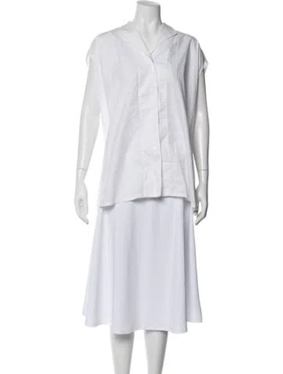 Pre-owned Sofie D'hoore Short Sleeve Button-up Top In White