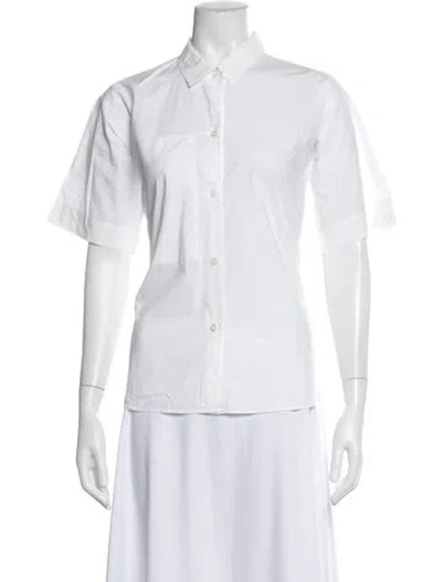 Pre-owned Sofie D'hoore Short Sleeve Button-up Top In White