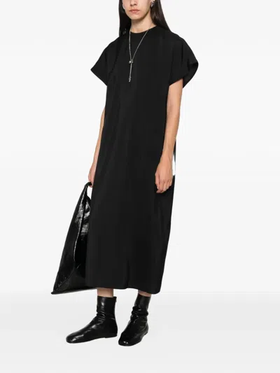 Sofie D'hoore Short-sleeve Slit-back Maxi Dress In Black
