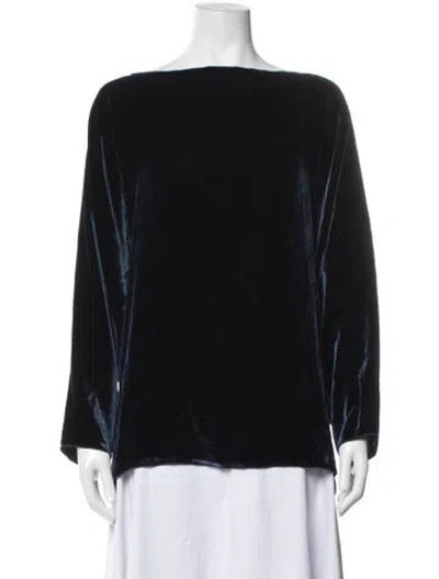 Pre-owned Sofie D'hoore Silk Bateau Neckline Top In Black