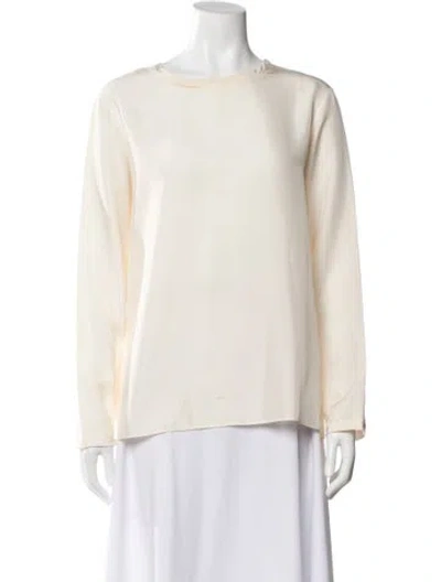 Pre-owned Sofie D'hoore Silk Crew Neck Blouse In Neutral